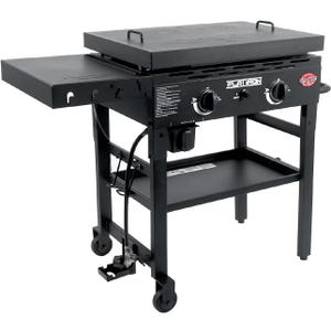 Char-Griller Flat Iron 2 Burner Outdoor Griddle Lid Gas Grill + Char-Griller Flat Iron 2 Burner Outdoor Gas Griddle Grill Cover