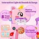 4 in 1 Toddler Basketball Hoop & Soccer Goal, Kids Sports Toy for 1 2 3 Years Old Girls Boys, Baby Toy with Sound & Light, Birthday Gift for 12-18 Months, Pink