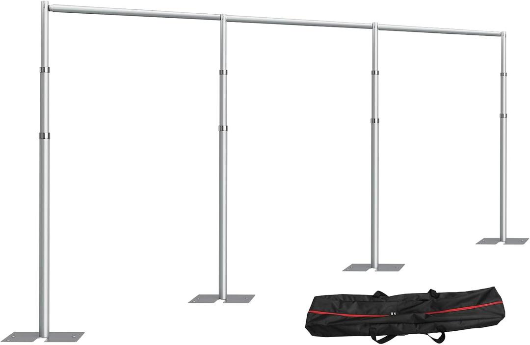 30x10Ft Pipe and Drape Stand, Heavy Duty Photography Backdrop Stand, 10Ft Tall x 30Ft Wide Adjustable Pipe and Drape, Aluminium Backdrop Stand with Carry Bag for Event,Birthday Party and Wedding Decor