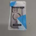 NITITOP Compatible with iPhone 16 Case Cute Clear Glitter [Compatible for MagSafe] Plating Heart Sparkle Bling Magnetic Girl Women Electroplated Frame Camera Protection Back Cover - Purple