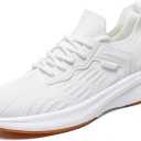 Slip On Casual Walking Shoes Lightweight Breathable Jogger Running Shoes Comfortable Workout Gym Fashion Sneakers With Yellow line & for Men Women EU 44