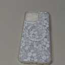 RALEAVO for iPhone 16 Pro Max Case Compatible with MagSafe Clear Floral Pattern Design Cute for Girls Women Slim Magnetic Hard Back Shockproof Phone Case for iPhone 16 Pro Max,Blue Flowers