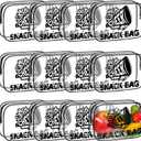 12 Pcs Cheer Snack Bags for Team Gifts Cheerleader Goodie Treat Candy Pouch Bags Transparent PVC Waterproof with Zipper Party for Adult Cheerleading Teammates Party Supplies (Black)