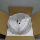 VONLUCE Semi Flush Mount Ceiling Light, 12.2" Ceiling Light Fixture with Pleated Shade, 2-Light Modern Drum Light Fixture for Bedroom Living Room Entryway Hallway, White Shade & Bronze Finish