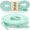 DELELE 2 Pairs Reflective Shoelace Flat Safety Laces for Shoes Sneakers Boots (47 Inch (120cm), 05 Dot Mint Green)
