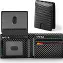 GNDR Wallet For Men RFID Blocking Leather Black Wallets Bifold Carbon Fiber Front Pocket Card Holder Mens Accessories With Gift Box
