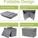 YOLOXO Toy Box Chest, Collapsible Sturdy Storage Bins with Lids, Extra Large Kids Toy Storage Organizer Boxes Bins Baskets for Kids, Boys, Girls, Nursery Room, Playroom, Closet (Linen Gray)