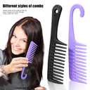 Wide Tooth Comb - 4 Pieces Hair Comb and Brush Set,Large Detangling Comb for Curly, Wet, or Dry Hair in All Types,Does Not ScratchThe Scalp