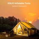 KNUO Inflatable Camping Tent, Large Blow-Up Air Tent, No Assembly Needed Luxury Glamping House, Oxford Fabric, 10x10ft