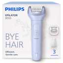 Philips Epilator Series 8000 - Cordless Wet and Dry Electric Epilator, Hair Removal for Legs and Body, with ProGuide, 3 Accessories, 60 min. Runtime, Model BRE708/00