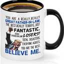 Cabtnca Trump Father's Day Gifts, Great Father in Law Mug, Father in Law Coffee Mug Gift from Daughter in Law, Son in Law, Birthday Christmas Father's Day Gifts, 11Oz White