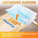 60 Count Electrostatic Duster Refills Compatible with Swiffer Duster, Multi-Surface Dusting Refills, Microfibre Dusters for Cleaning, Unscented (Blue)