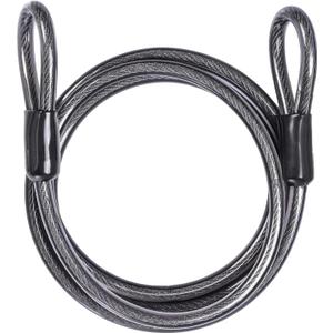 DELSWIN Security Steel Cable with Loops - 12mm (1/2 inch) Thick 4FT Heavy Duty Bike Lock Cable Vinyl Coated Braided Cables for U-Lock and Padlock