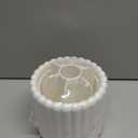 Anyoifax 360 Rotating Makeup Brush Holder 7 Slots Make Up Brush Organizer Removable Spinning Cosmetic Brushes Storage Pen Holder for Vanity, Dresser, Desk, White