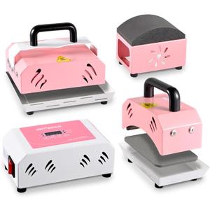BetterSub 2in1 Combo Mini Portable Hat Press Heat Press Machine (Pink)
