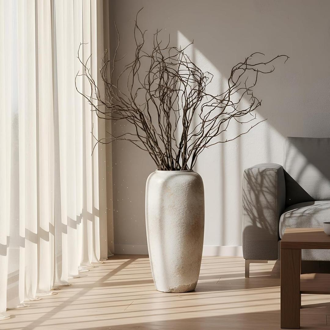 Norme 6 Pcs 47.2 Inch Lifelike Curly Willow Branches for Vases Artificial Decorative Dried Twigs Tall Plastic Vine Bendable Stick for DIY Plant Crafts Farmhouse Wedding Winter Home Hotel Decor(Brown)