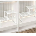 HGZBS Extendable Metal Wire Shelf Organizer  Adjustable 1524.4in Length, Stackable Storage Rack for Kitchen/Pantry/Bathroom/Shoe Cabinet/Tool Closet (4, White)