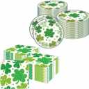 St Patrick's Day Party Tableware, Lucky Green Shamrock Plates and Napkins, St Patricks Day Theme Party Decorations