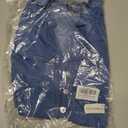 Womens Short Sleeve Ruffle Blouse V Neckline Ruffled Collar Shirt Casual Blue Top (Blue, L)