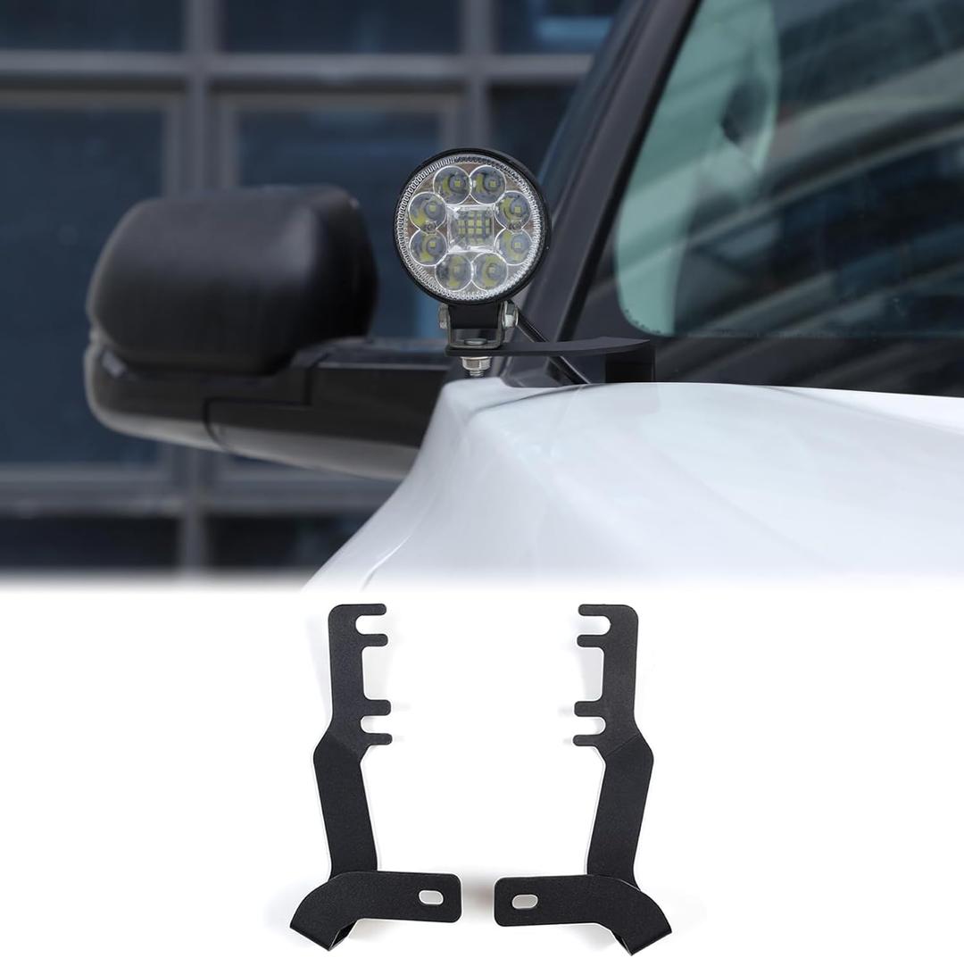 Ditch Hood Light Mount Brackets Compatible with Toyota Tundra 2022-2025 Truck Hood LED Spotlight Work Light Mounting Bracket Holder Kit Pillar Pods Hood Hinges Hood Light Bracket Auxiliary Accessories (Black)