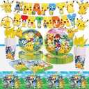 118 Pcs anime Birthday Party Supplies Set, anime Theme: 1Banner, 20Cups, 6Hanging Swirls, 30(Spoons+Forks+Knives), 1Tablecloth, 20Plates(9 inch), 20Plates(7 inch), 20Napkins