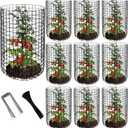Adnee 10 Packs Wire Plant Protector from Animals - 20" H X 12" D Metal Mesh Plant Cage Covers - Sturdy Garden Bunny Barricades Chicken Wire Cloche for Plants Shrubs Vegetables Flowers