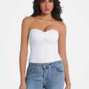 Tube Tops for Women Twist Knot Summer Going Out Crop Tops Backless Strapless Bandeau Tops Y2K Basic (White, S)