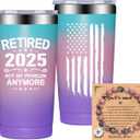 Fufandi Retired 2025 Not My Problem Anymore - Retirement Gifts for Women 2025 - Funny 2025 Retirement Gifts for Women, Coworkers, Teacher, Nurse, Doctor, Mom - Retired Tumbler