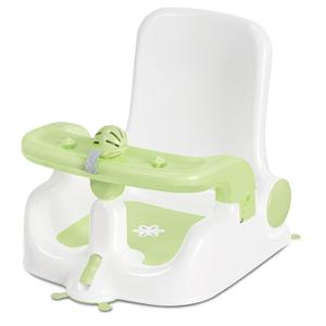 Baby Bath Seat with Sitting & Lying 2 Modes, 3-Speed Adjustment, Powerful Suction Cups, Infant Bathtub Chair with Washable Pillow, Folding and Hanging (Green Tea)