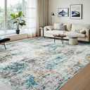 Area Rugs 8x10 Living Room: Large Soft Washable Rug Modern Abstract Anti-Skid Non-Shedding Carpet Indoor Floor Thin Carpets for Bedroom Dining Room Farmhouse Nursery Home Office Multi