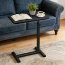 Tinysun C Shaped End Table with Adjustable Height, Couch Tables that Slide Under, Heavy-Duty Metal Sofa Side Table for Living Room, TV Tray for Eating, Lap Desk for Laptop, Small Spaces