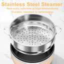 Dezin Electric Pot with Steamer, 1.5L Non-Stick Portable Hot Pot Electric