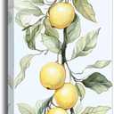 BJYCHG Lemon Pictures for Kitchen Lemon Wall Art Citrus Canvas Prints Yellow Fruit Tree Poster Summer Paintings Farmhouse Kitchen Decor Frame (White, (24L x 8W))