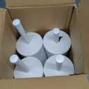 Amazon Basics Toilet Brush and Holder Set, Heavy-Duty Bristle Scrub Brushes with Non-Slip Handle, White, 4-Pack