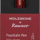 Moleskine x Kaweco, Fountain Pen, Medium Nib, Red with Blue Ink (1 Count (Pack of 1))