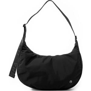 Titosha Medium Nylon Crescent Crossbody Bag for Women with Extended Adjustable Shoulder strap (Black)