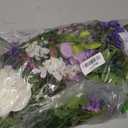 DearHouse 2Pack Artificial Peony Flower Garland - Silk Peony Garland with Purple White Flowers for Wedding Party Table Decoration, 6ft/Strand (White&Purple&Dark Purple)