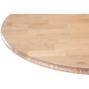 Yourtablecloth Heavy Duty Clear Vinyl Round Fitted Tablecloth (Table Cover) Elasticized Tablecloth Great for Protecting Your fine Tables and Table Linen 48