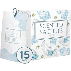 15 Pack Fresh Linen Sachets for Drawers and Closets, Scented Sachets for Drawers, Closet Freshener Sachet for Drawers to Refresh Any Space, Lavender Sachet Bags, Scented Drawer Fresheners (New)