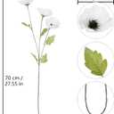 6PCS White Poppy Flowers Artificial 27.5in Faux Poppy Flowers Silk Poppies with Stems for Wedding Bouquet Party Table Centerpiece Arrangement Home Decor(Vintage White)