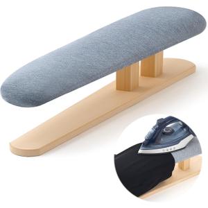DoubleFill Padded Sleeve Ironing Board 57x13cm Tabletop Sleeves & Chest Tailor Ironing Board with Long Wooden Base for Tailor Dress Forms Household, Laundry Rooms, Travel Use, Gray