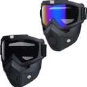 Paintball Mask Anti Fog,Tactical Full Face Mask Ski Mask Goggles Detachable Adjustable,Motorcycle Riding Face Protection