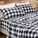 BEDELITE Fleece Sheets Queen Size Bed Set, Luxury Red and Black Plaid Winter Bedding Set, Super Soft & Warm Fuzzy Flannel-Like Sheets 4 Piece(Include Fitted Sheet, Flat Sheet, 2 Pillowcases)