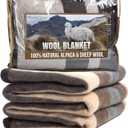 Natural Alpaca & Sheep Wool Blanket  Twin Size  Heavyweight Warmth, Thick, Breathable, Natural Texture & Scent, 63 x 84 Inches, 4.2 lbs  Made in Peru (Earth Tones)