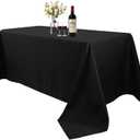 Large Black Rectangle 90 x 156 Inch Tablecloth - 8ft Washable Polyester Tablecloths - Perfect for Wedding, Restaurant, Party, Dinning, Banquet Decoration