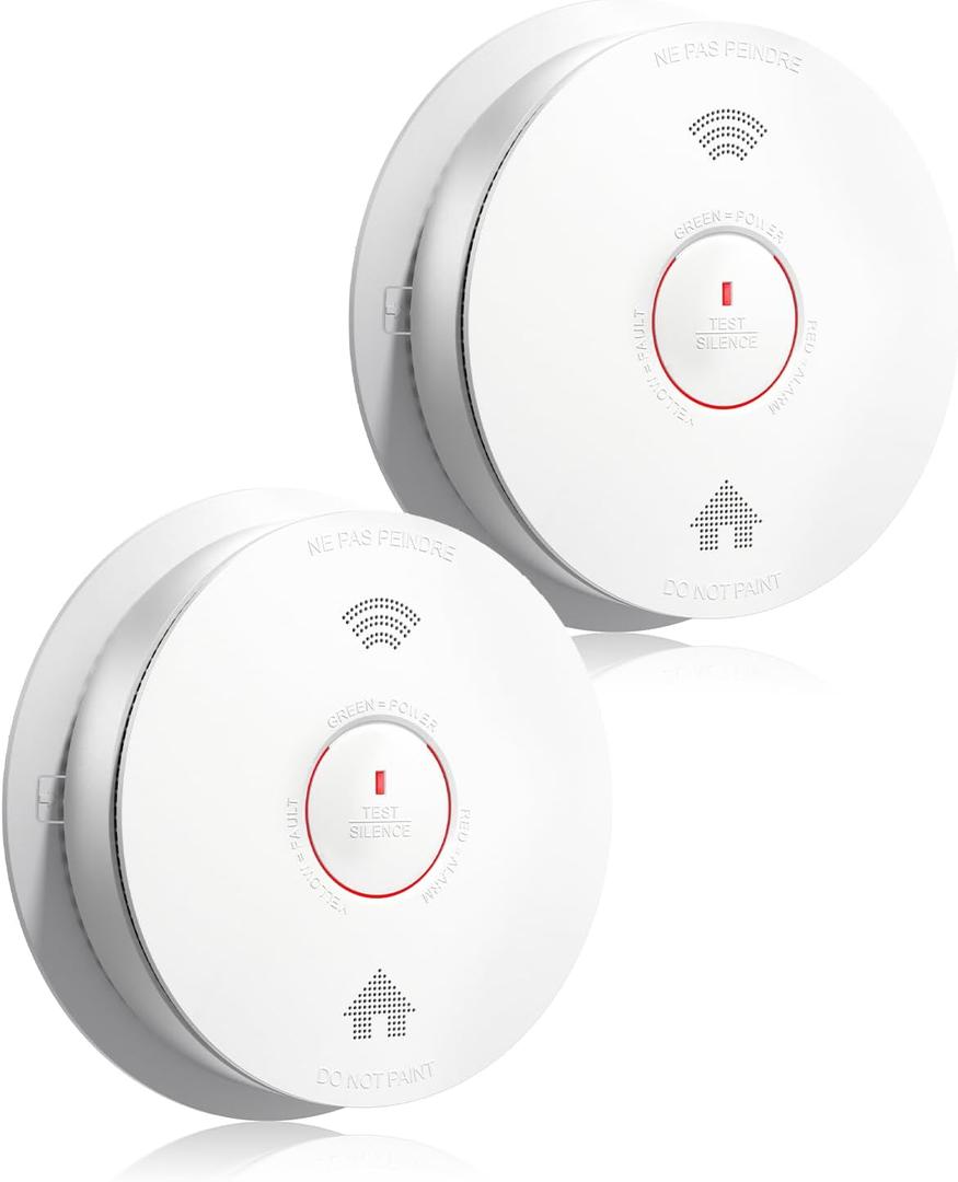 SITERWELL Smoke Detector, Smoke and Carbon Monoxide Detector with Voice Speaker, LED Light and Auto-Check, Smoke Alarm and Carbon Monoxide Detector Conforms to UL 217 & UL 2034 Standards, 4 Pack