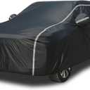 Car Cover Waterproof All Weather SUV - Coverado Black Car Cover UV Protection with Zipper Door, Cotton Backing Snowproof Hail Protection Windproof, Universal Fit for SUV (206"-215")