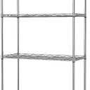 Homdox 6-Tier Storage Shelf Wire Shelving Unit Free Standing Rack Organization with Caster Wheels, Stainless Side Hooks, Silver Gray | Rack Organization, with Caster Wheels, Stainless Side Hooks