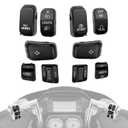 Black Hand Controls Switch Housing Caps Buttons Fit for Harley Davidson Electra Glide Street Glide Road King 1996-2013