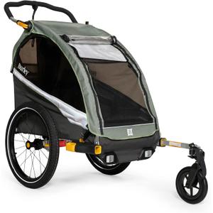 Burley DLite X, 1 and 2 Seat Kid Bike Trailer & Stroller, Size: 1 Seat,  Product Dimensions 33.25"L x 27.5"W x 38.25"H Frame Material Aluminum Maximum Weight Recommendation 75 pounds Seating Capacity 1 
